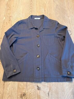 Mod Ref Soft Blue Utility Button-Front Chore Jacket S
